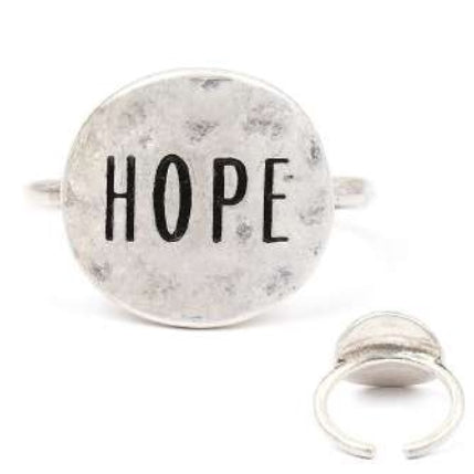 [12pcs set] HOPE silver ring