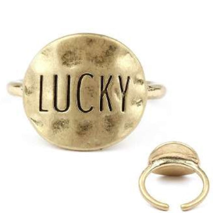 [12pcs set] LUCKY gold ring