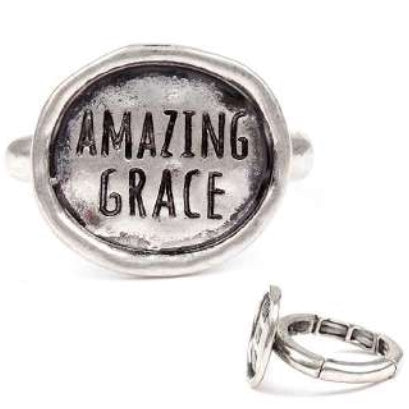 [12pcs set] Amazing Grace ring - silver