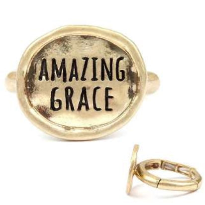 [12pcs set] Amazing Grace ring - gold