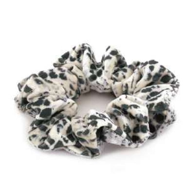 [12pcs set] Snake pattern scrunchies - black