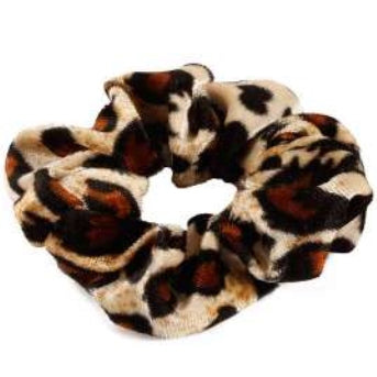 [12pcs set] Leopard dot scrunchies - beige