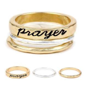 [12pcs set] Prayer three rings - gold silver