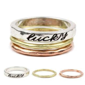 [12pcs set] Lucky three rings - multi