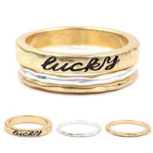 [12pcs set] Lucky three rings - gold silver