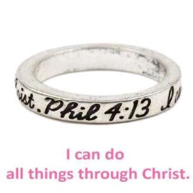 [12pcs set] Phil 4:13 rings - silver