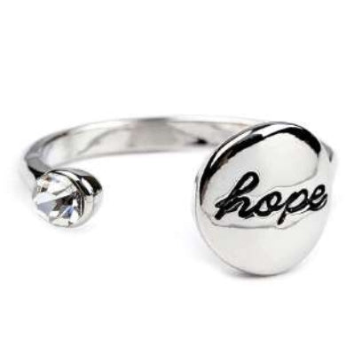 [12pcs set] Hope rings - silver clear