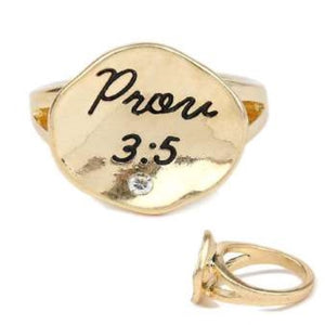 [12pcs set] Prov 3:5 ring - gold clear