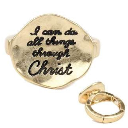 [12pcs set] Christ ring - gold
