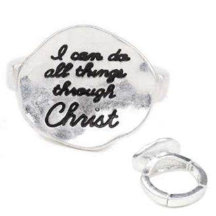 [12pcs set] Christ ring - silver
