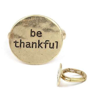 [12pcs set] be thankful ring - worn gold