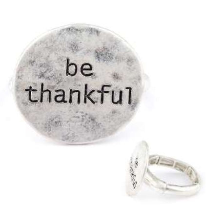 [12pcs set] be thankful ring - worn silver
