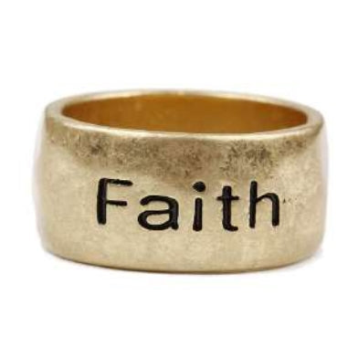 [12pcs set] Faith ring - worn gold