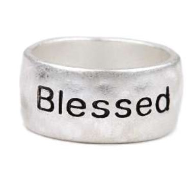 [12pcs set] Blessed ring - worn silver