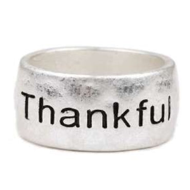 [12pcs set] Thankful ring - worn silver