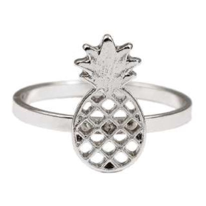 [12pcs set] Pineapple ring - silver