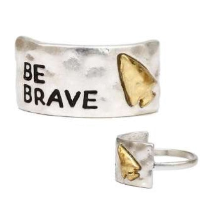 [12pcs set] Be Brave ring - silver