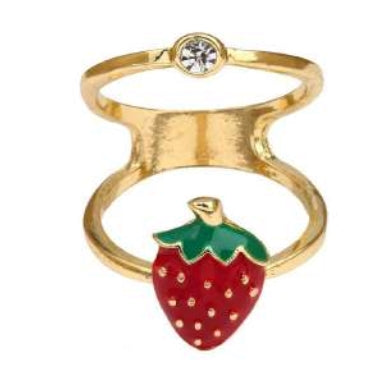 [12pcs set] Doubly linked rings - strawberry