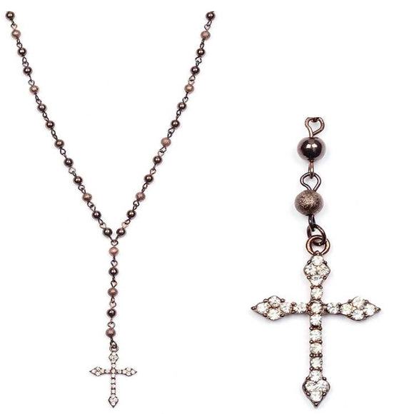[12pcs set] Cross pendant necklace cooper - 20inch long