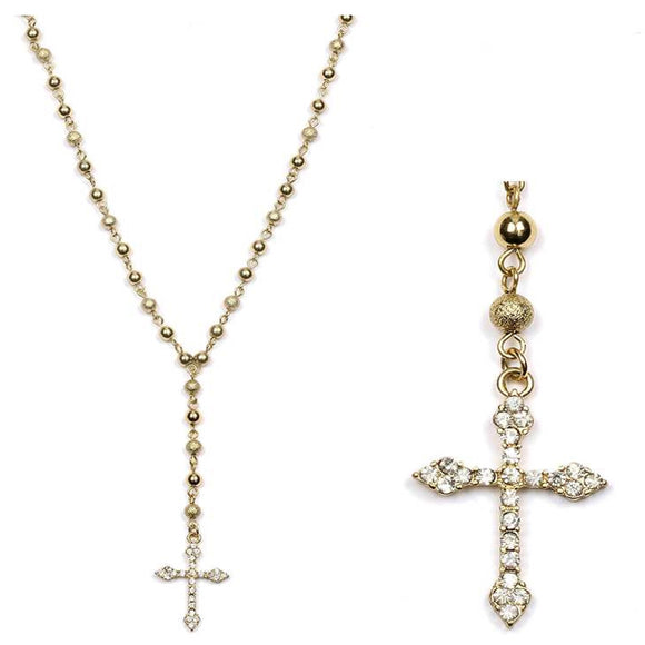 [12pcs set] Cross pendant necklace gold - 20inch long