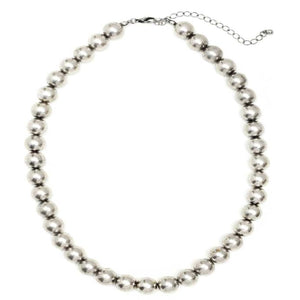 [12pcs set] Small ball necklace - silver