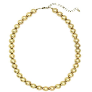[12pcs set] Medium ball necklace - gold