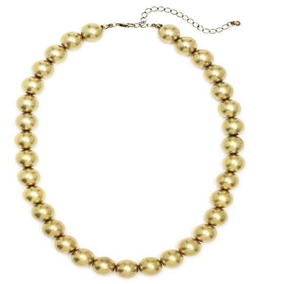 [12pcs set] Large ball necklace - gold