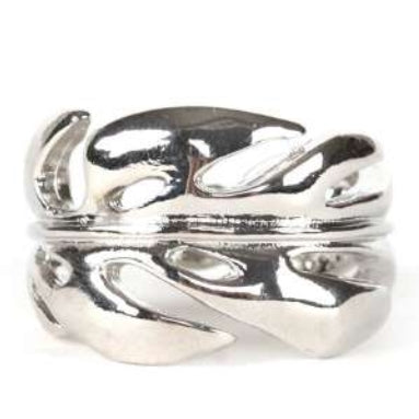 [12pcs set] leaf ring - silver