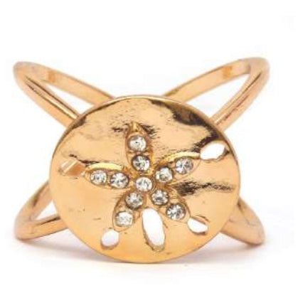 [12pcs set] Studded flower ring - gold