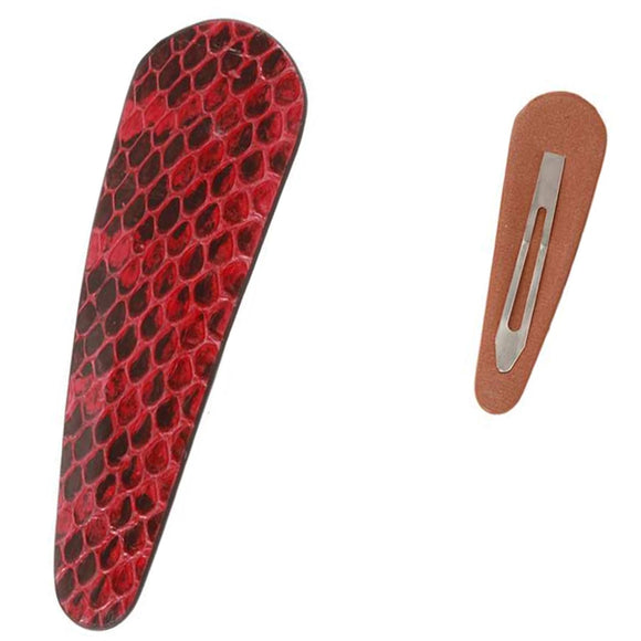 [12pcs set] 87mm snake pattern hair pin - red