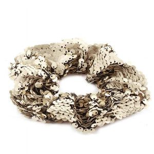 [12pcs set] Sequin scrunchies - Ivory