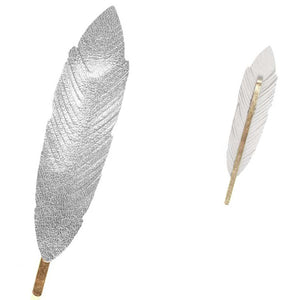 [12pcs set] Leaf hair pin - silver