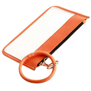 [12pcs set] Clear pouch with key ring - orange