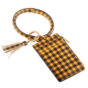 [12pcs set] Tassel & keyring ID card holder  - yellow