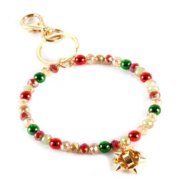 [12pcs set] Christmas bracelet keyring - multi