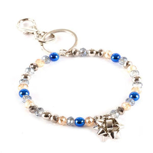 [12pcs set] Christmas bracelet keyring - blue