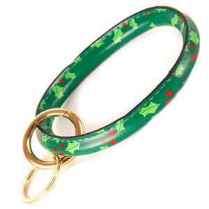 [12pcs set] Christmas bangle keyring - green