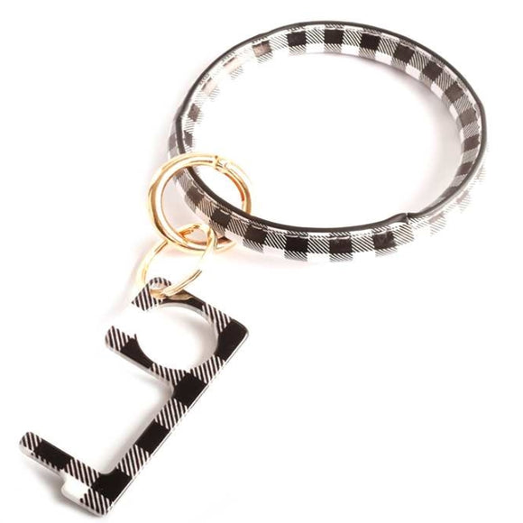 [12pcs set] Sanitary bangle key ring - black white