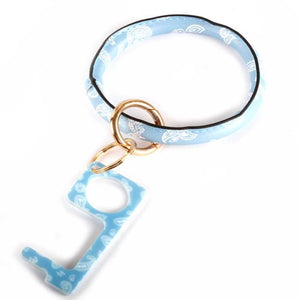 [12pcs set] Sanitary bangle key ring - blue
