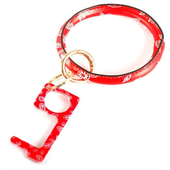 [12pcs set] Sanitary bangle key ring - paisley red