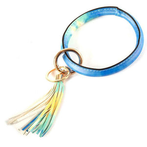 [12pcs set] Bangle & tassel key ring - blue