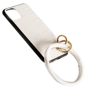 [12pcs set] iPhone 11 case & snake bangle key chain - white