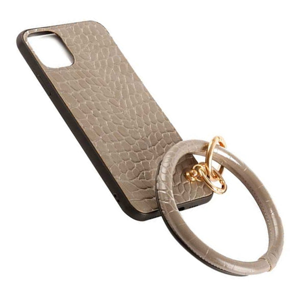 [12pcs set] iPhone 11 case & snake bangle key chain - grey
