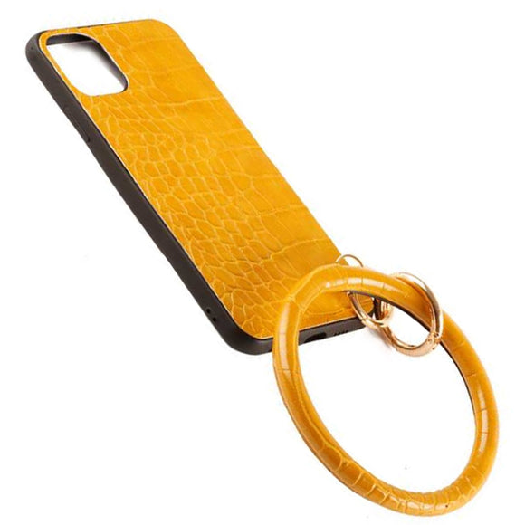 [12pcs set] iPhone 11 case & snake bangle key chain - yellow