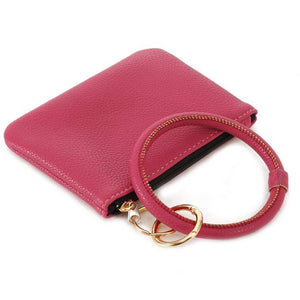 [12pcs set] Coin wallet with key ring - pink
