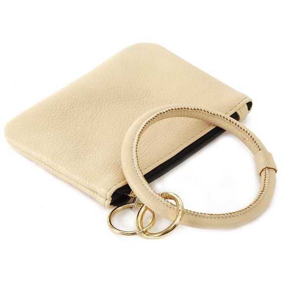 [12pcs set] Coin wallet with key ring - ivory