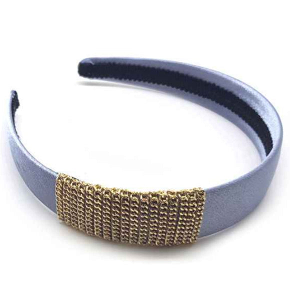 [12pcs set] Chain wrapped hair band - grey