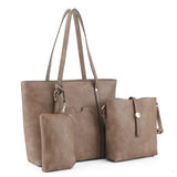 3 in 1 belted tote with crossbody bag - taupe
