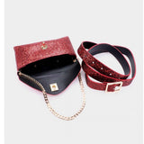 Shimmery cluth & belt bag - gold