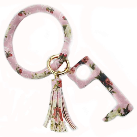 Bangle key chain with germ key - pink